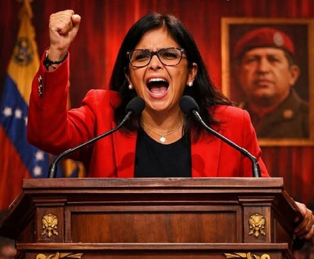 En la foto, de AI, Delcy Rodríguez