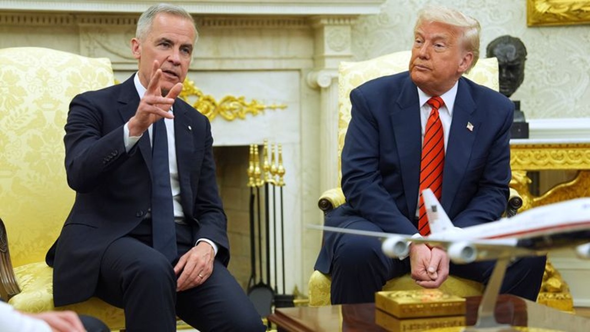 En la foto, Donald Trump y Mark Carney