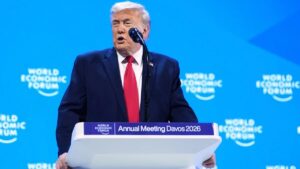 En la foto, Donald Trump en Davos