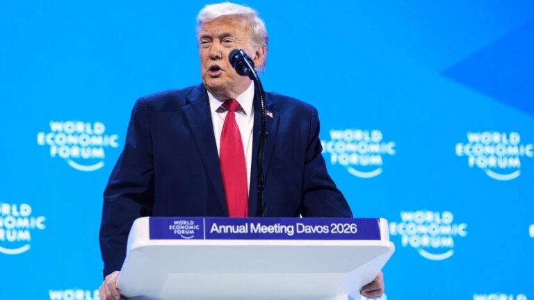 En la foto, Donald Trump en Davos