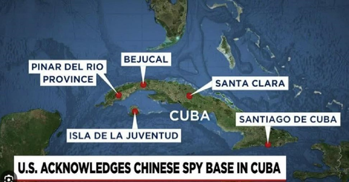 En la foto, Mapa de las bases militares cubanas