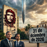 En la foto, una espada de Damocles pende sobre la Plaza de la Revolución