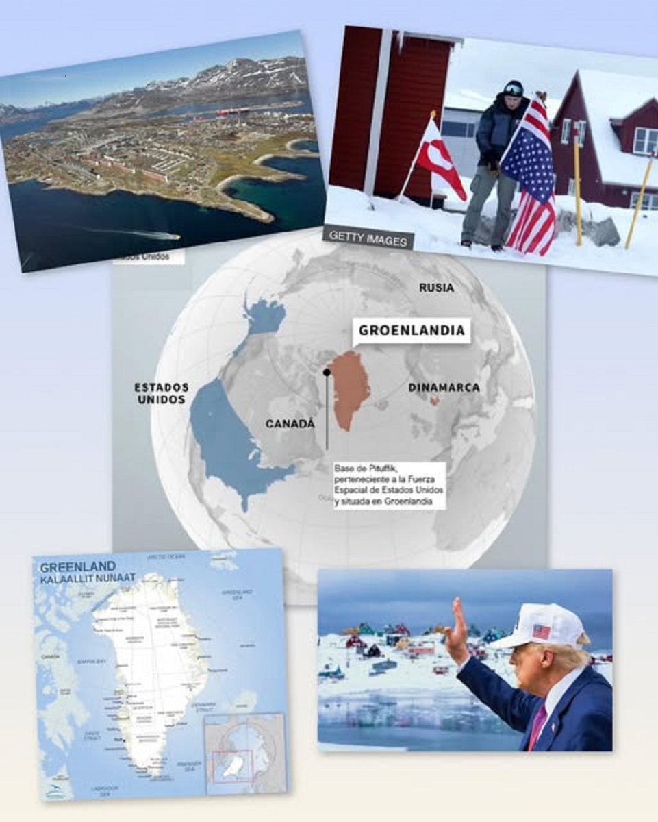 En la foto, un collage relativo al tema EEUU Groenlandia