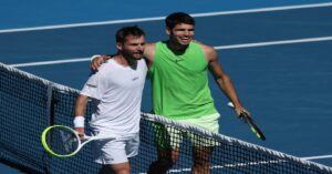 En la foto, Carlos Alcaraz y Corentin Moutet