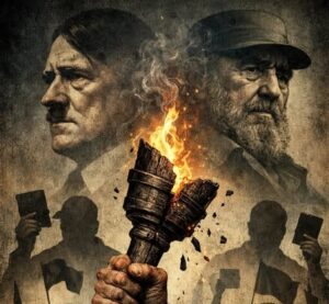 En la foto, hecha con AI, Fidel Castro y Hitler