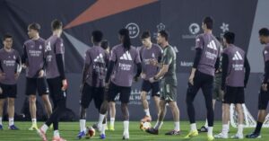 En la foto, entrenamiento del Real Madrid en Yeda