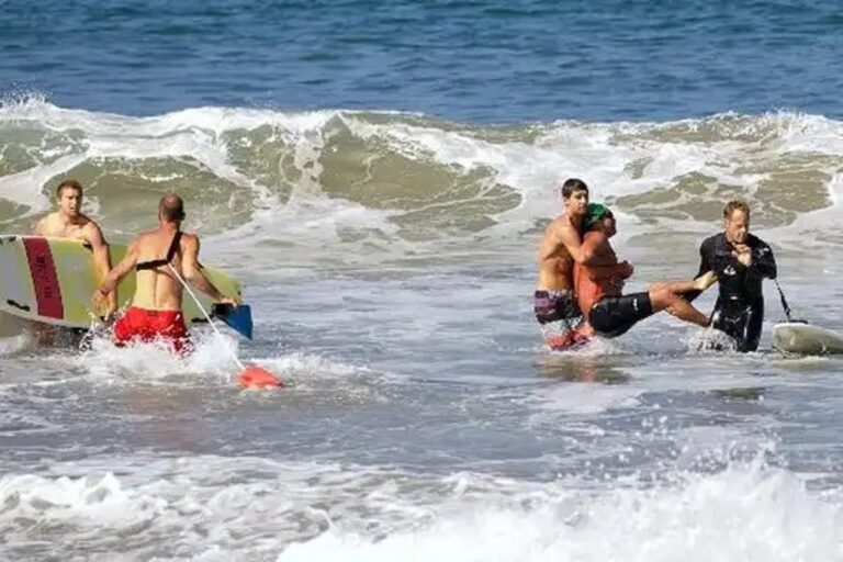 En la foto, imágenes de un ataque de tiburón en Australia