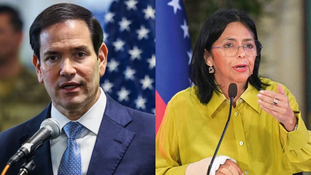 Marco Rubio amenaza con 'usar la fuerza' si Delcy Rodríguez no coopera con EEUU 3 En la foto, Marco Rubio y Delcy Rodríguez