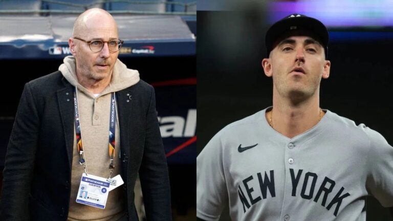 En la foto, Brian Cashman y Cody Bellinger