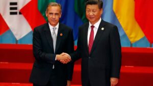 En la foto, Xi Jinping y Mark Carney