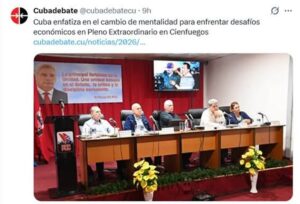 En la foto, una captura de pantalla del organo del gobierno cubano Cubadebate