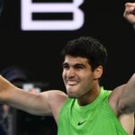 En la foto, Alcaraz eufórico tras vencer a Zverev