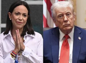 En la foto, María Corina Machado y Donald Trump