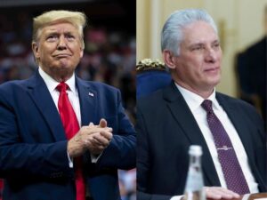 En la foto, Trump y Díaz-Canel