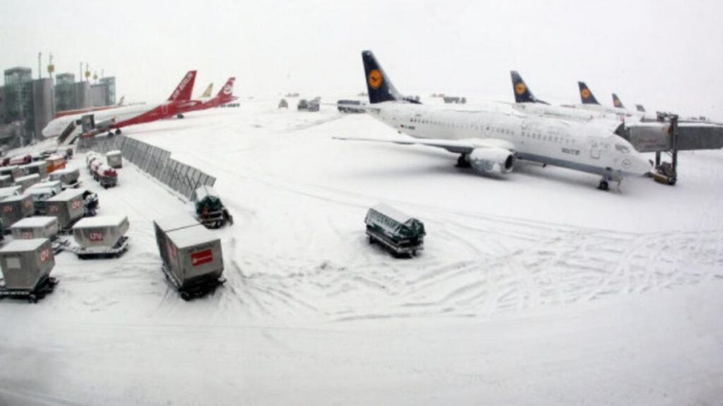 En la foto, imágenes del aeropuerto de Fráncfort