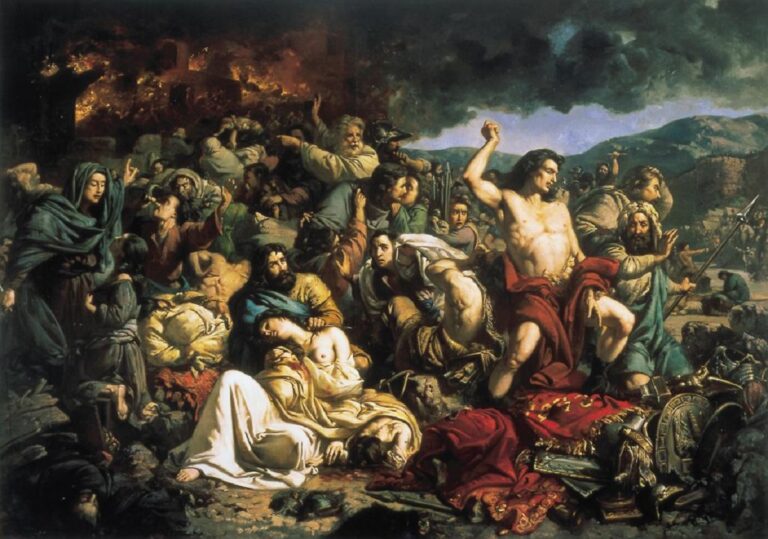 En la foto, una pintura referida a Numancia