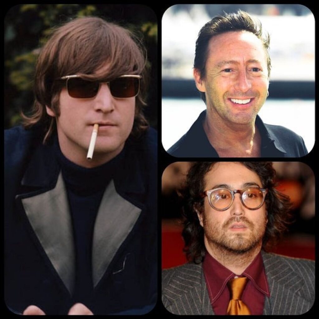 En la foto, un collage con las imagenes de John Lennon y sus dos hijos, Julian y Sean
