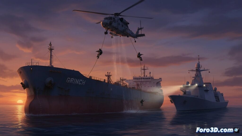 Francia libera a un petrolero sospechoso de pertenecer a la "flota fantasma" rusa 6 En la foto, el petrolero Grinch