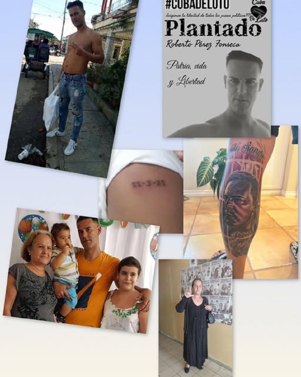 En la foto, Roberto Pérez Fonseca, su madre y sus hijos