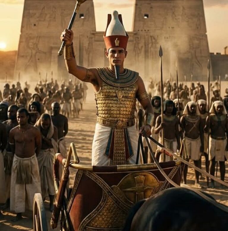 En la foto, una imagen de AI de Tutmose III