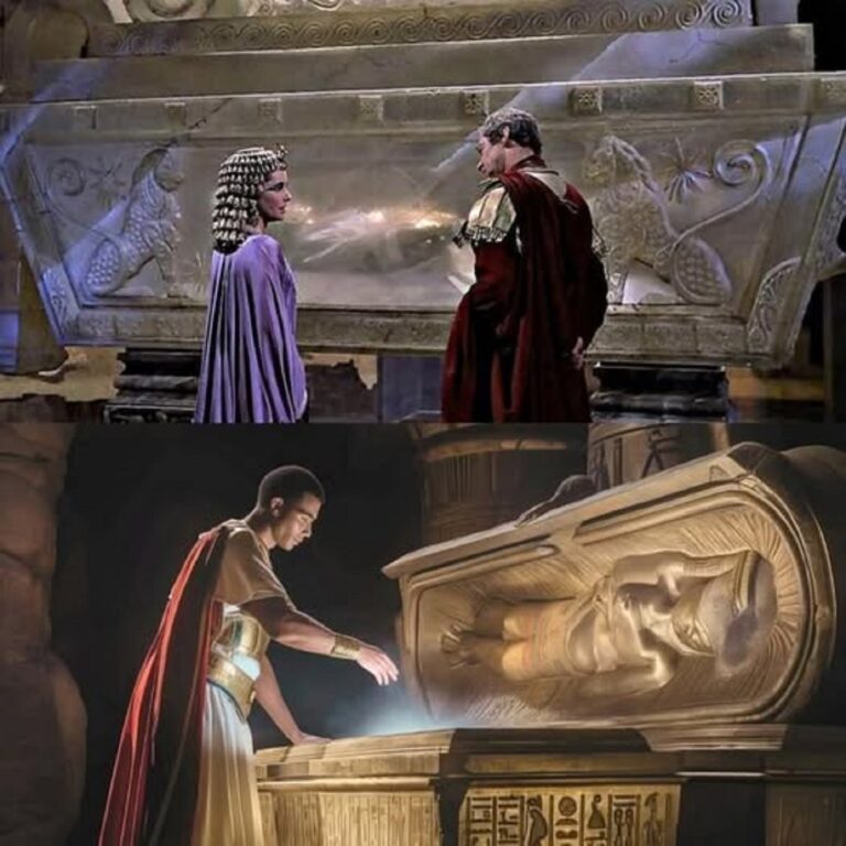 En la foto, umágenes de AI sobre la tumba de Alejandro