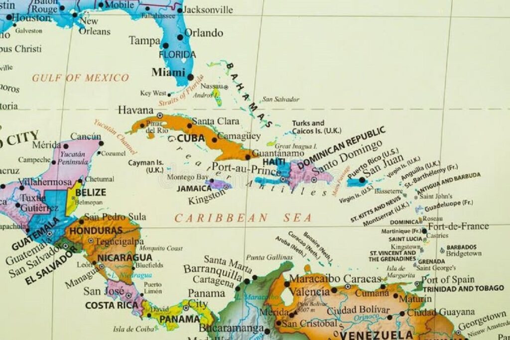 ¿Por qué en el Caribe la anexión a una potencia se traduce en mejores indicadores? 5 En la foto, mapa del Mar Caribe