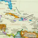 En la foto, mapa del Mar Caribe