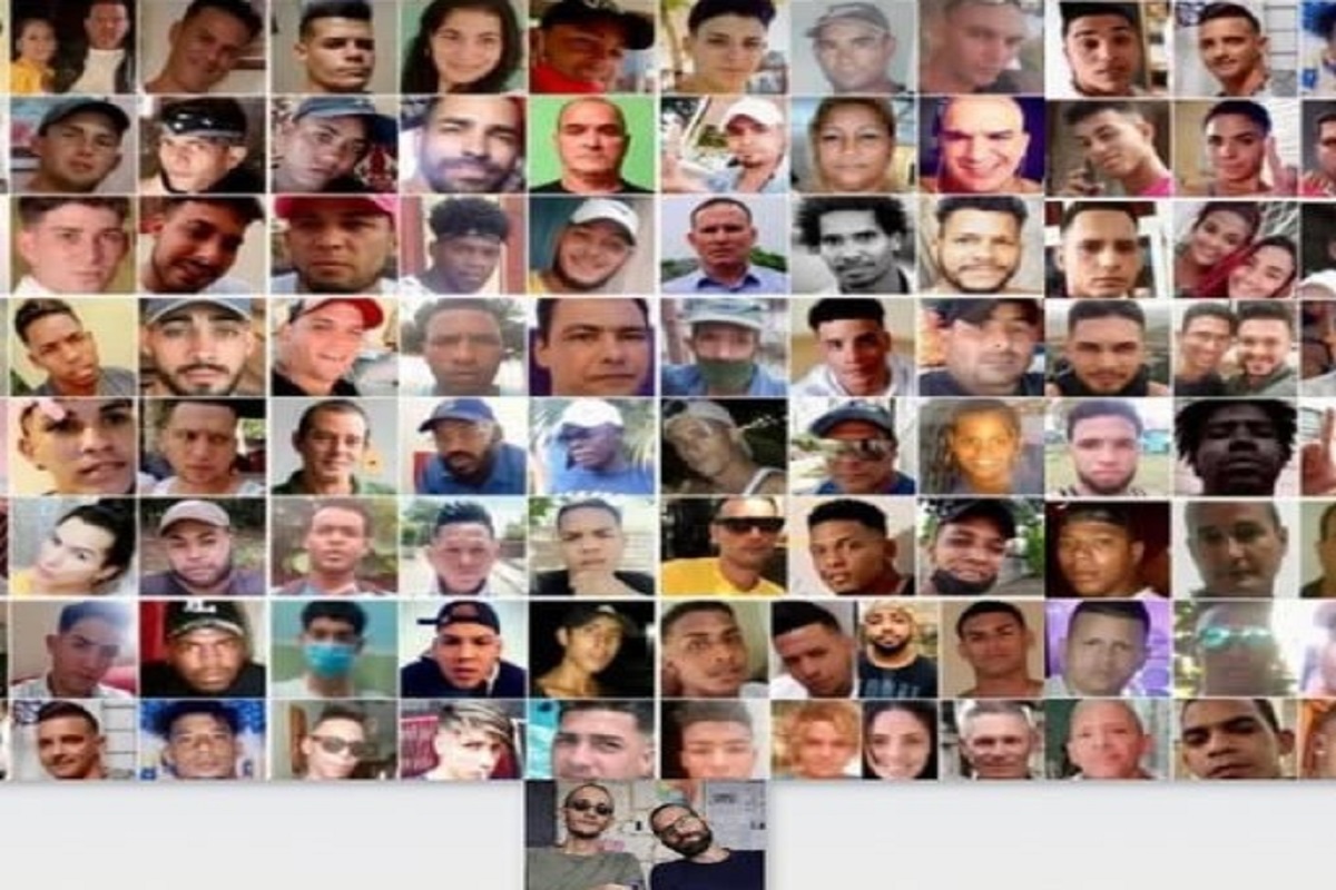 En la foto, imágenes de los presos políticos cubanos