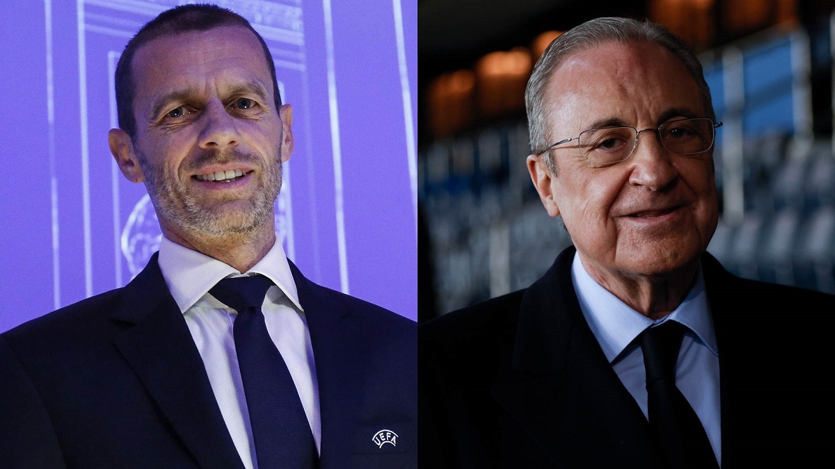 En la foto, Alexander Ceferín y Florentino Pérez