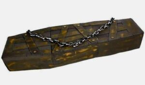 En la foto, un ataud