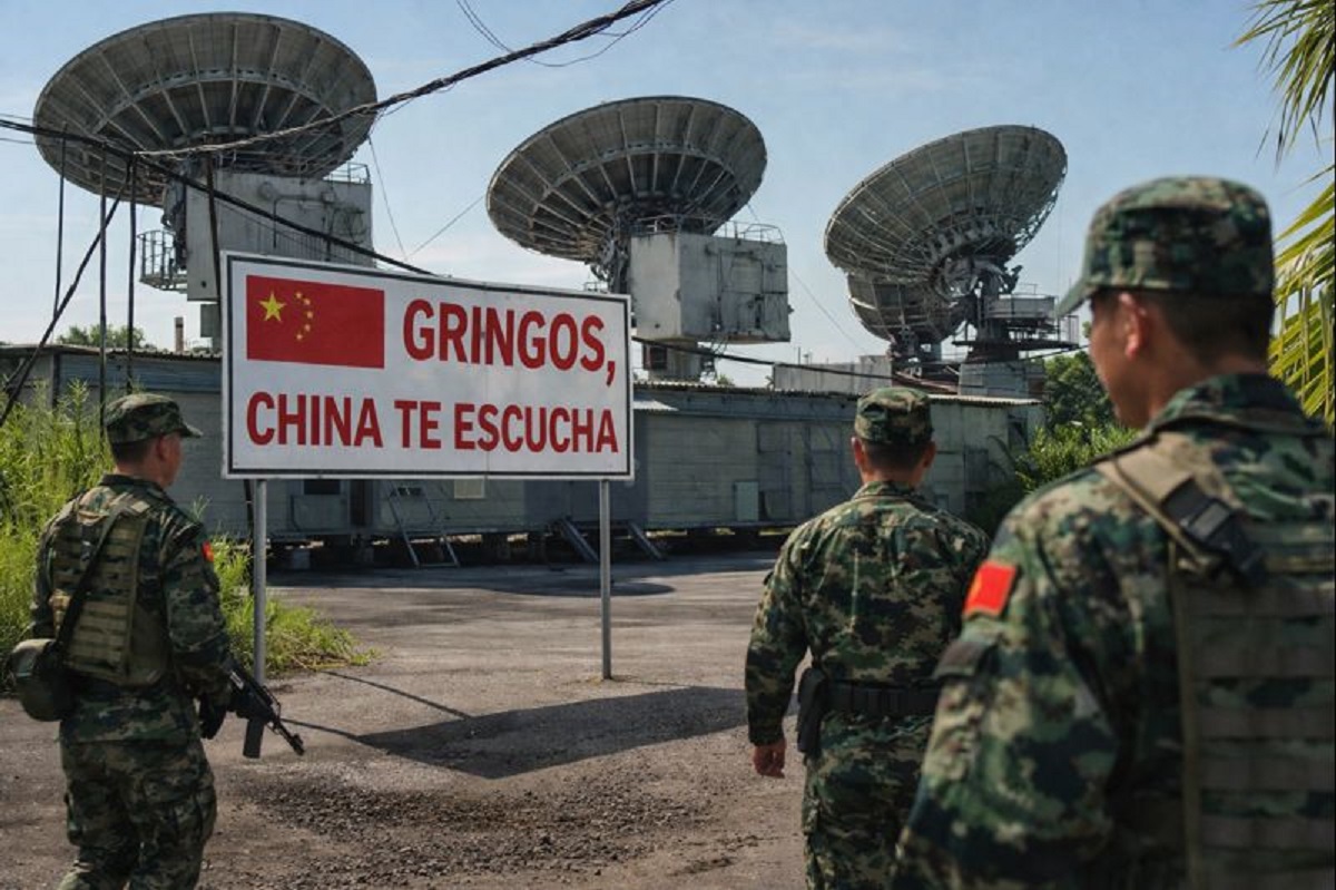 Una imagend e Ai sobre las bases chinas de escuchas