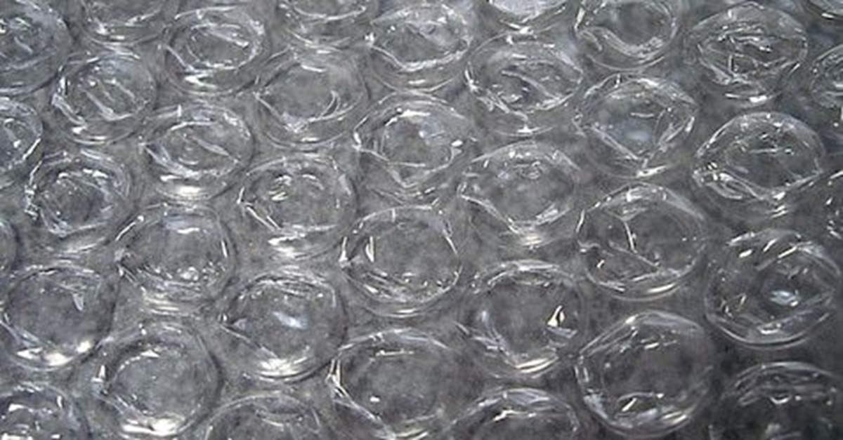 En la foto, plástico de Burbujas