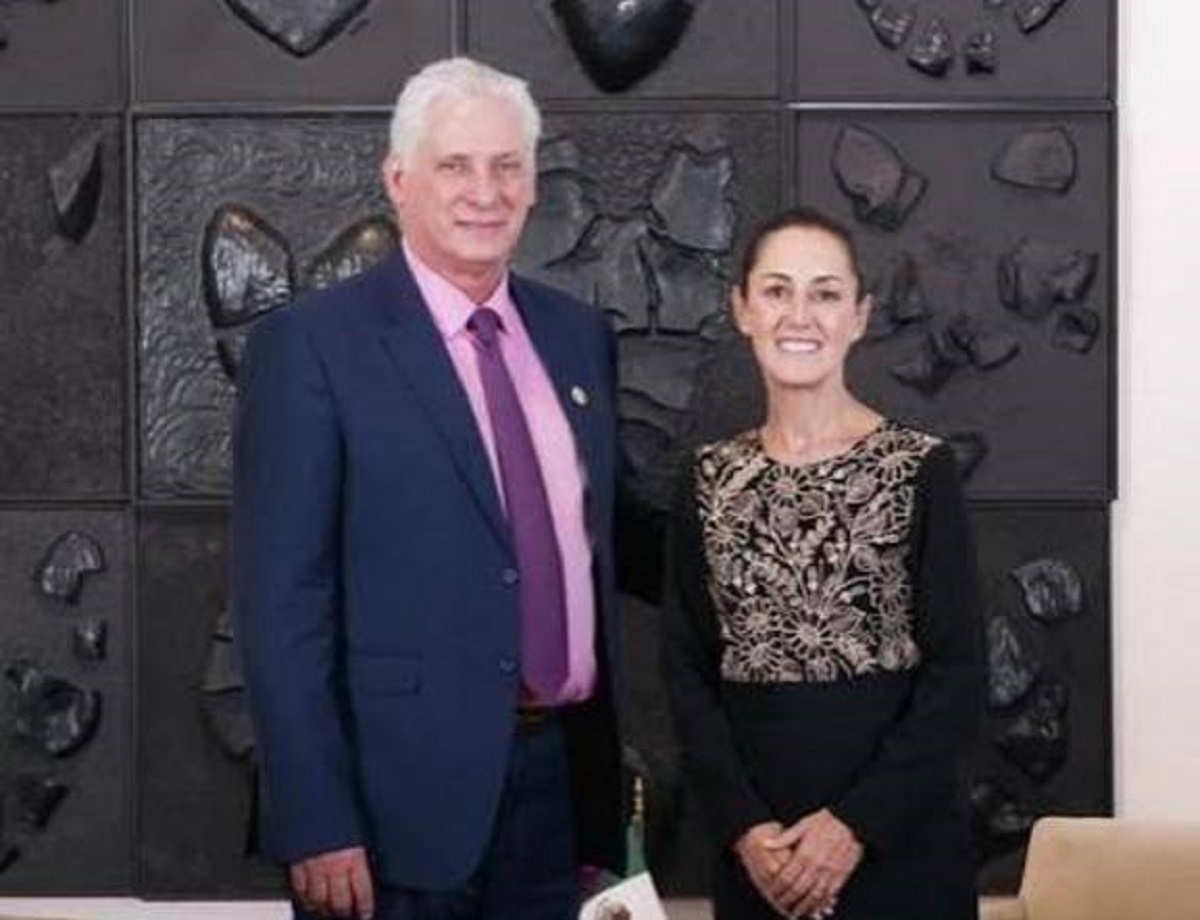 En la foto, Díaz-Canel y Claudia Sheinbaum, la presidenta de México