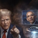 En la foto, un montaje con Trump, Obama y los Ovnis