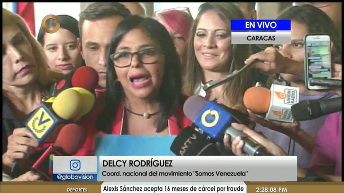 En la foto, Delcy Rodríguez