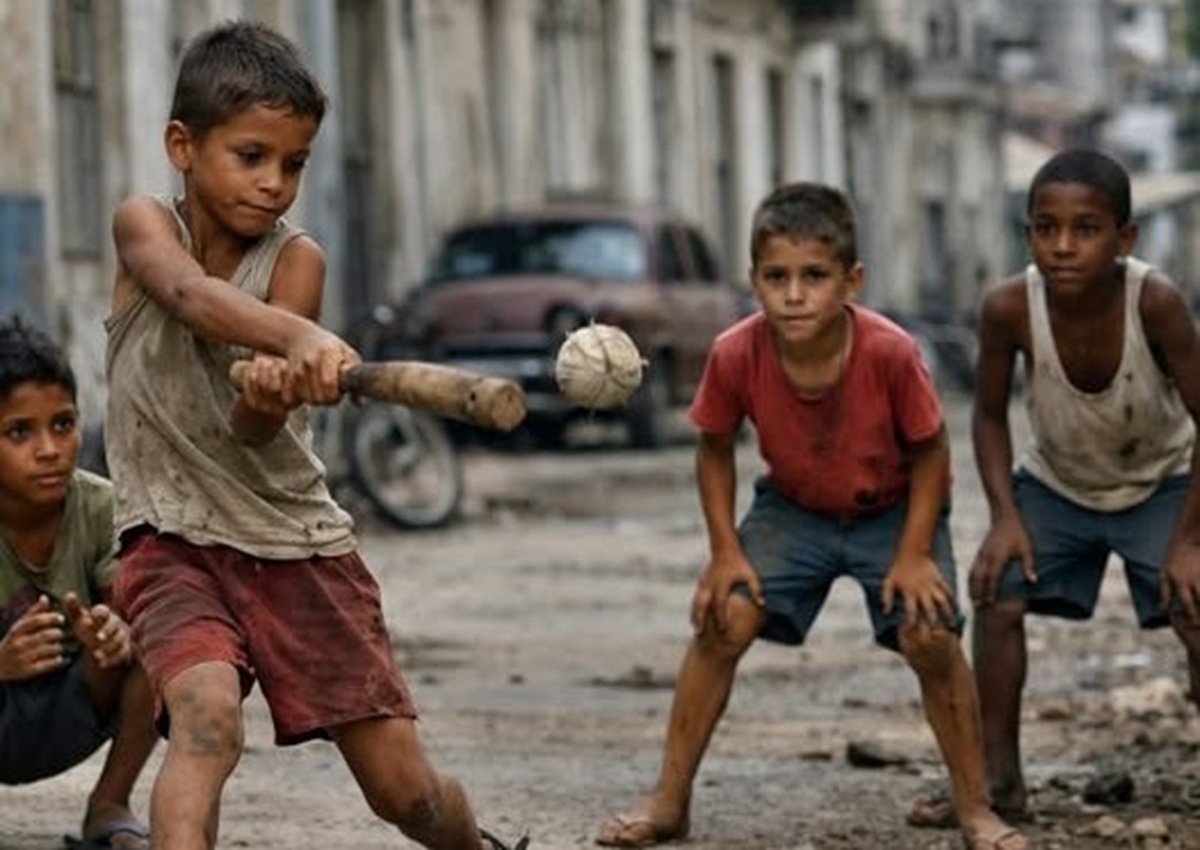 En la foto, una imagen de AI en la que aparecen unos niños jugando béisbol