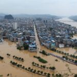 En la foto, inundaciones en Nueva Zelanda