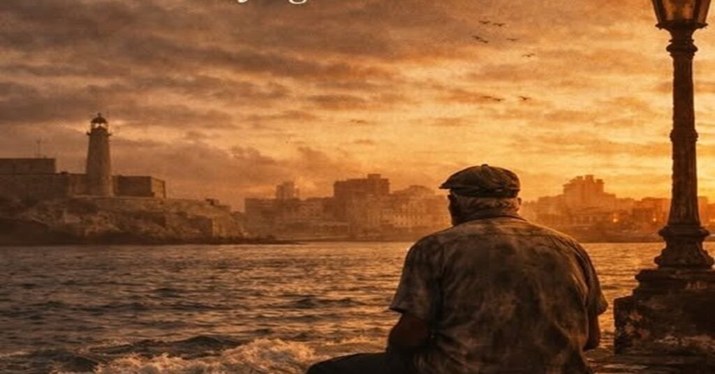 En la foto, una imagen de AI, donde se ve un anciano mirando a un horizonte difuso