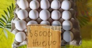 En la foto, un cartón de huevos y su precio en Cuba