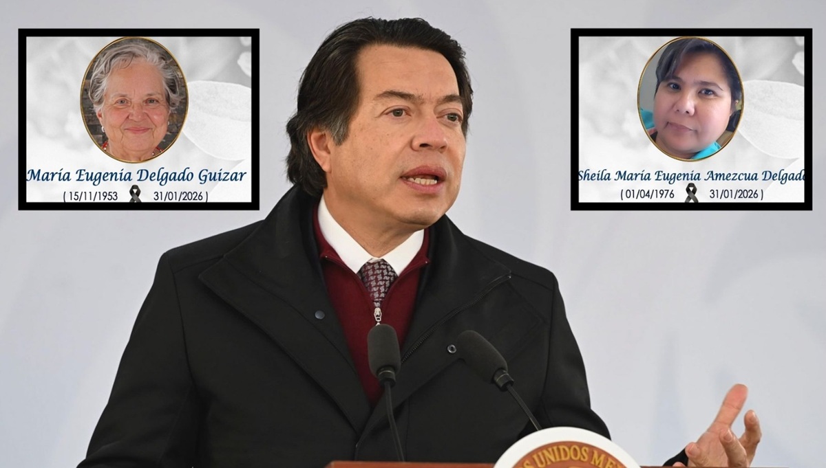 En la foto, el secretario de Educación y la tía y la prima asesinadas