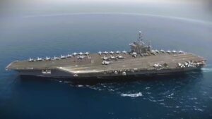 En al foto, navíos de guerra de EEUU cerca de las costas de Cuba