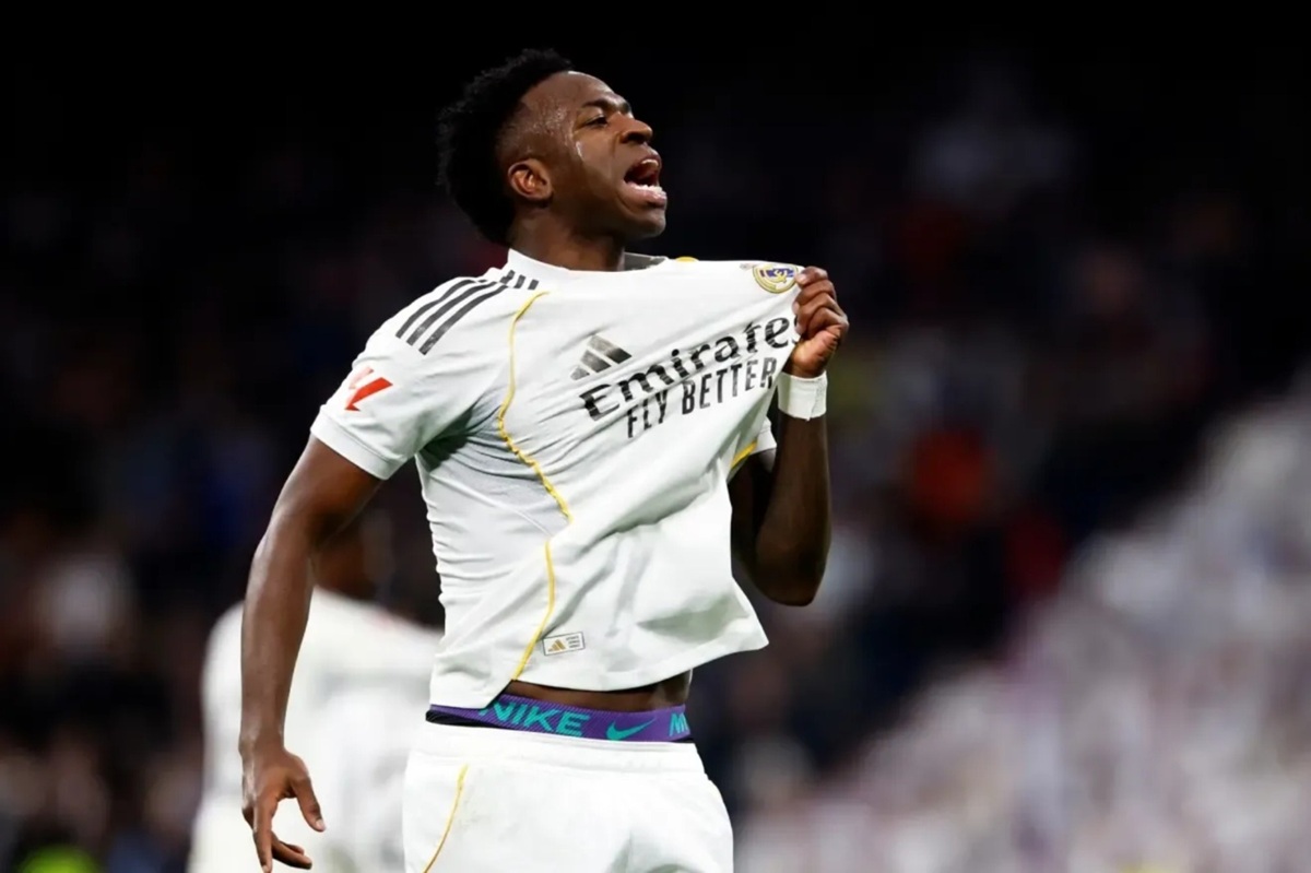 En la foto, Vinicius celebra su gol al Rayo Vallecano