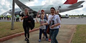 En la foto, turistas rusos en Cuba