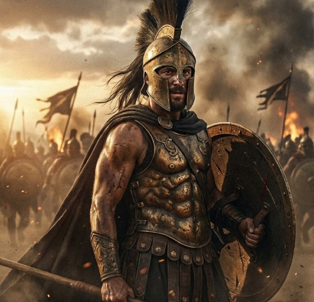 En la foto, una imagen de Ai de un guerrero griego, supuestamente Epaminondas