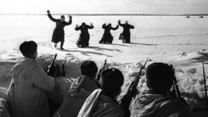 En la foto, soldados alemanes se rinden a tropas soviéticas