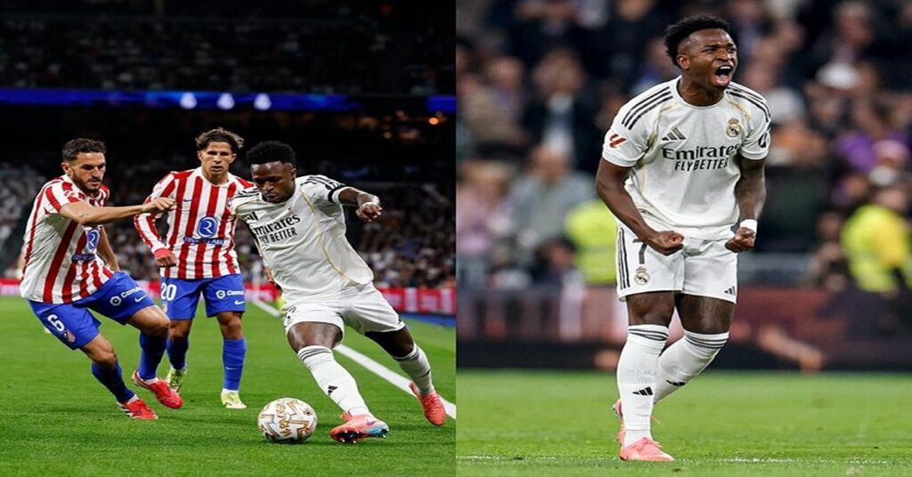 En la foto, Vinicius enloquece al Atlético