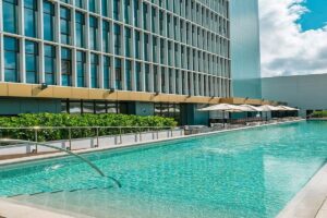 En la foto, un hotel vacío en Cuba