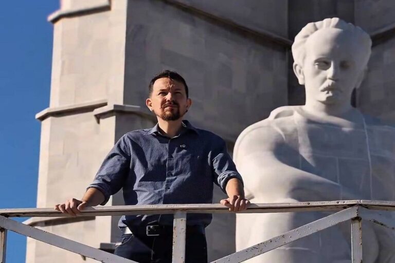 En la foto, Pablo Iglesias en la Plaza de la Revolución