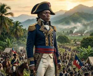 En la foto, una imagen de AI de Toussaint Louverture