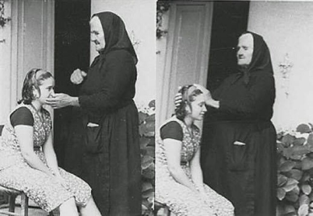 En la foto, ritual para la cura del Mal de Ojos